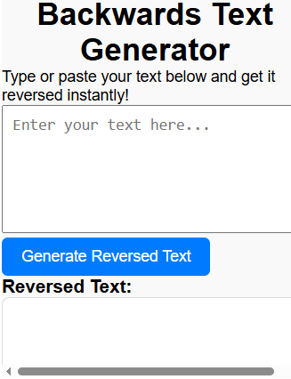 Backwards Text Generator