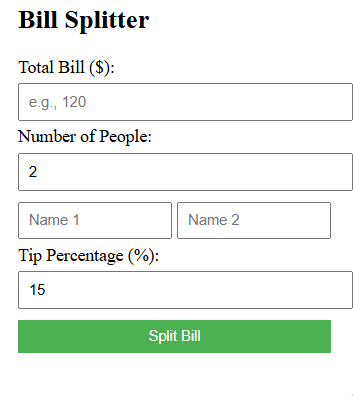 Bill Splitter Tool