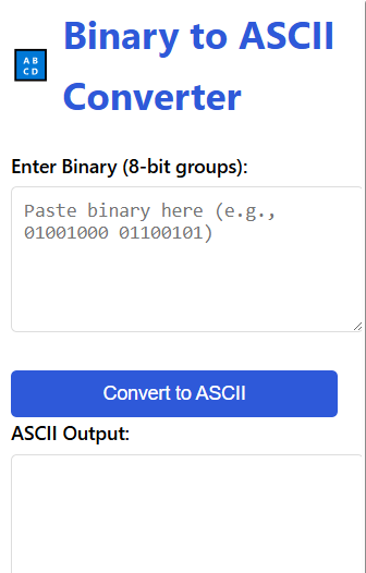 Binary to ASCII Converter
