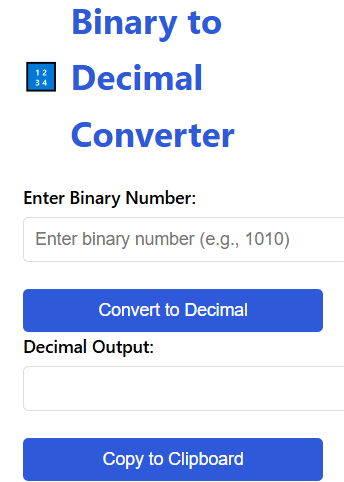 Binary to Decimal Converter