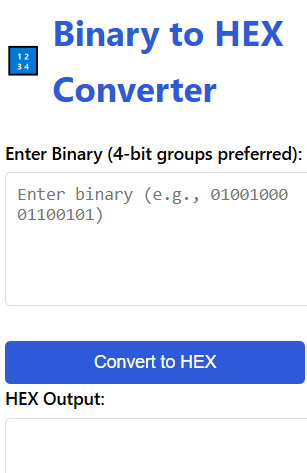 Binary to Hex Converter