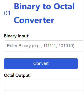 Binary to Octal Converter