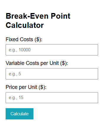 Break-Even Point Calculator