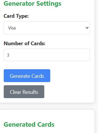 Credit Card Generator