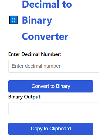 Decimal to Binary Converter
