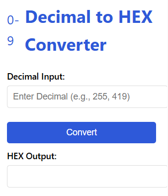 Decimal to Hex Converter