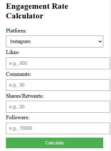 Engagement Rate Calculator