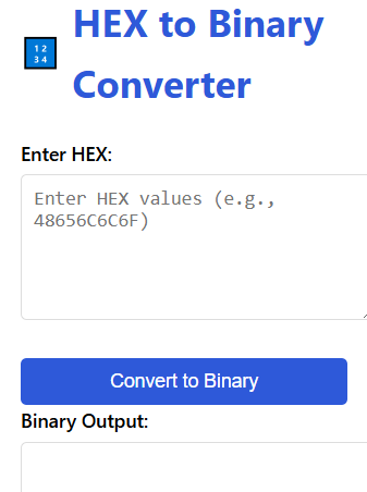 Hex to Binary Converter