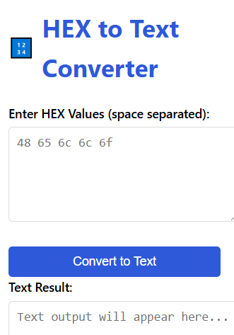Hex to Text Converter