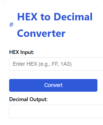 Hex to Decimal Converter