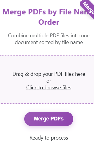 Merge PDFs by File Name Order