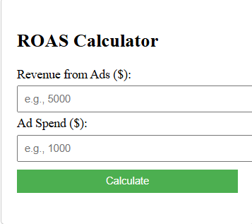 ROAS Calculator