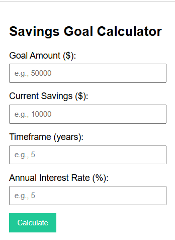 Savings Goal Calculator