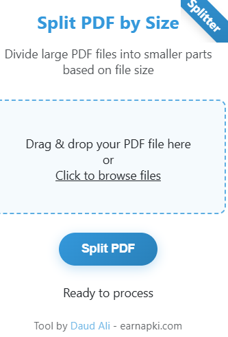 Split PDF by Size