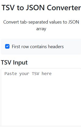 TSV to JSON Converter