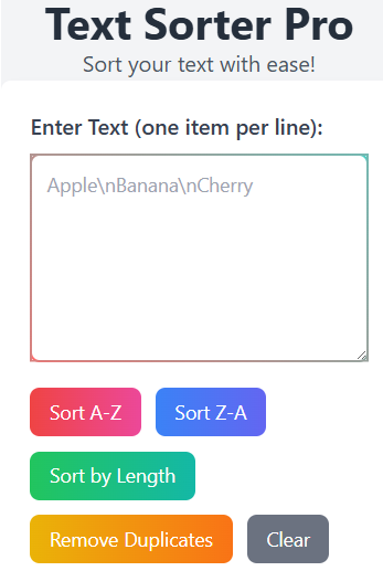Text Sorter Tool