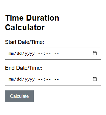Time Duration Calculator
