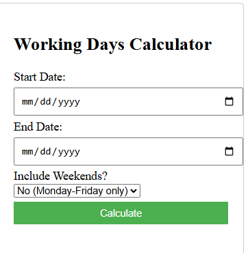 Working Days Calculator