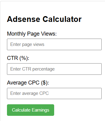 AdSense Calculator