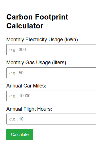 Carbon Footprint Calculator