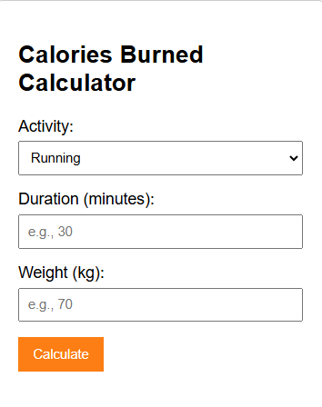 Calories Burned Calculator