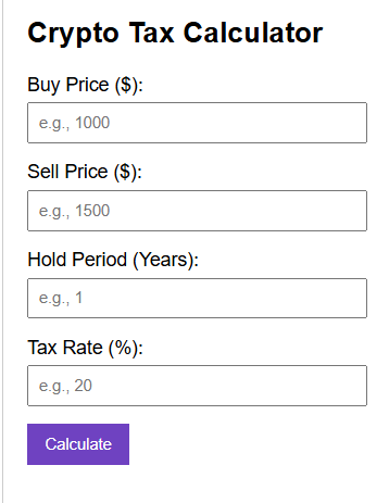 Crypto Tax Calculator
