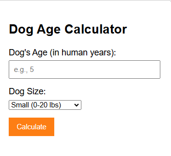 Dog Age Calculator