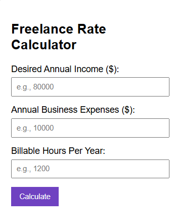 Freelance Rate Calculator