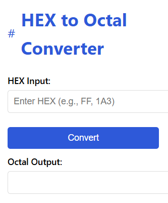 Hex to Octal Converter