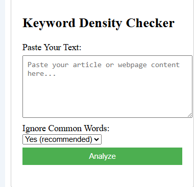 Keyword Density Checker