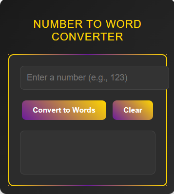 Number to Word Converter