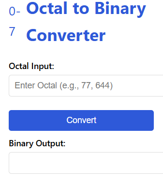 Octal to Binary Converter
