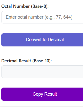 Octal to Decimal Converter