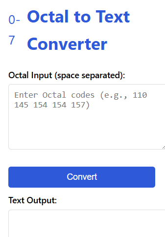 Octal to Text Converter