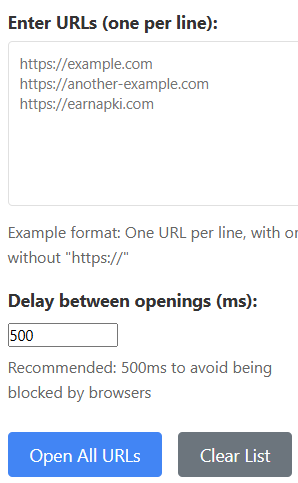 URL Opener Multiple Links