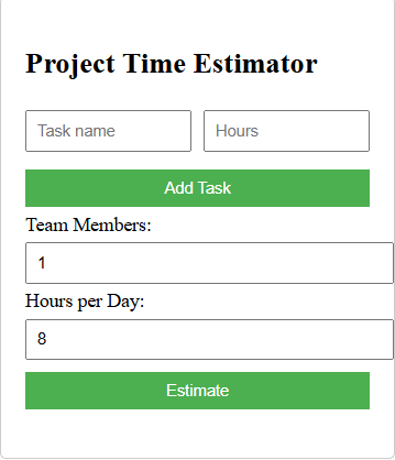 Project Time Estimator
