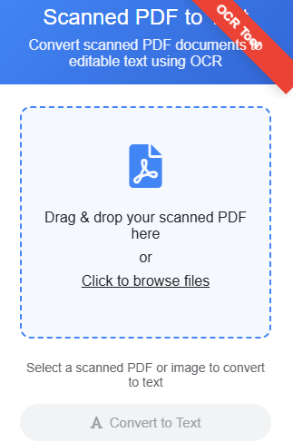 scanned PDF to text