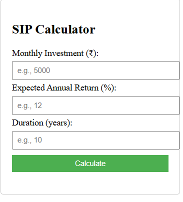 SIP Calculator