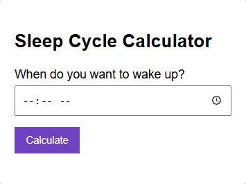 Sleep Cycle Calculator