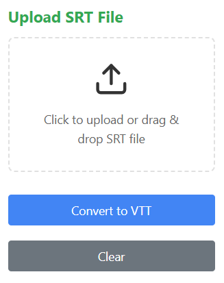 SRT to VTT Converter
