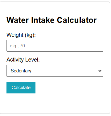 Water Intake Calculator