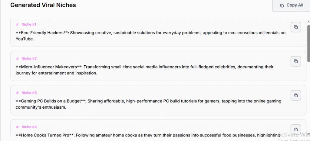 Viral Niches Generator
