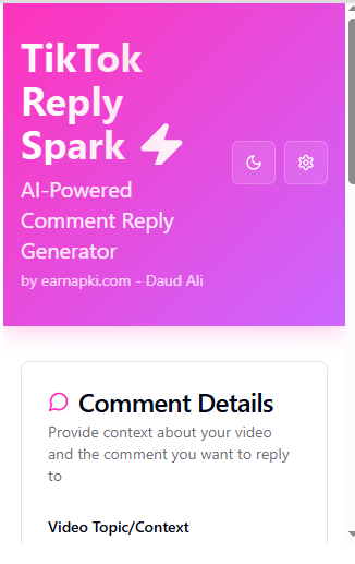 TikTok Comment Reply Generator