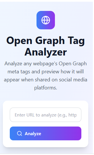 Open Graph Tag Analyzer