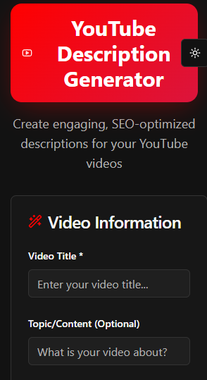 YouTube Description Generator