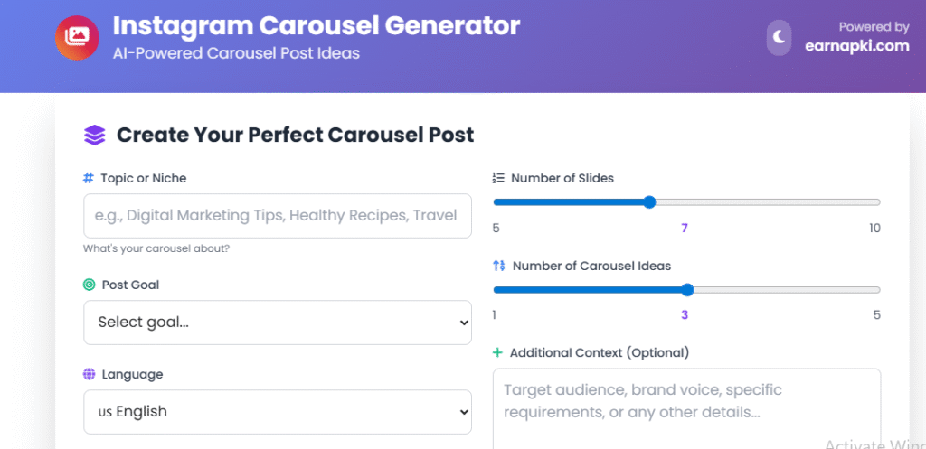 Instagram Carousel Generator