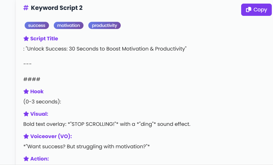 Instagram Reel Script Generator Tool